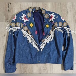Vintage Modi Denim  Sequined Jacket Size P 2-4